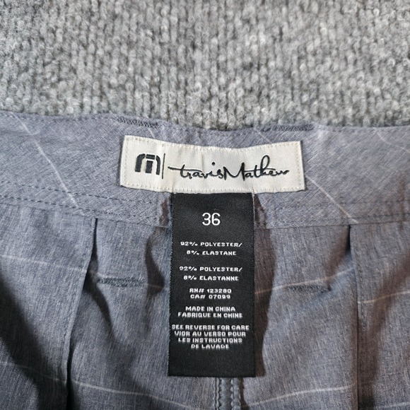 Travis Mathew Gray Plaid‎ Golf Shorts Mens Size 36 Casual Lightweight - Picture 3 of 8